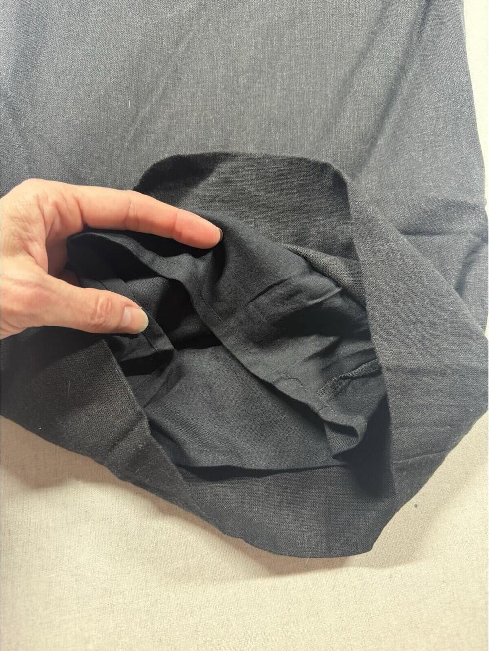 Abercrombie & Fitch Pants Women‎ Sz XXL 41x30 Black Wide Leg Lined Linen Blend - Picture 10 of 11